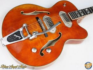 Eastman T58/V Hollow-Body Electric Guitar w/HSC Antique Amber Bigsby NEW #39145