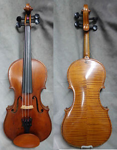 3/4 Old Fine Violin - E Martin Sachsen Stunning Spruce and Maple Flame VIDEO