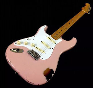 LEFTY! Fender 1957RI Stratocaster Guitar Aged Shell Pink Nitro Sunburst RELIC 57