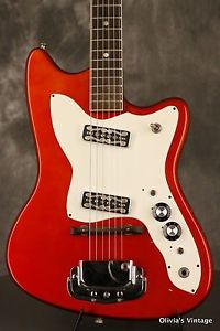 original 1960's Harmony H16R BOBKAT Candy Apple Red w/MUSTACHE pickups!!!