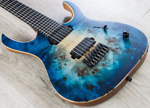 Mayones Duvell Elite 7  Electric Guitar 7-String Ebony Board Natural Blue Burst