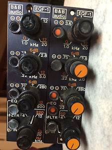 Vintage B&B EQF-1 Parametric Equalizers Two Modules 1970s Low Serial