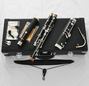 10%OFF TOP Black Bakelite Eb Bassoon Cupronickel bocals Silver key Leather Case