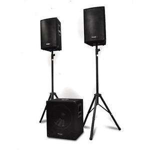 EQUIPO DE SONIDO ALTAVOCES PA SUBWOOFER ACTIVO 1200W SISTEMA AUDIO BAFLES DJ PRO