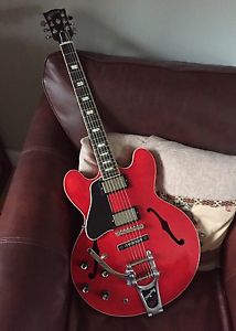 Gibson ES335 Memphis Semi Acoustic Lefty Left Hand Cherry Block Bigsby 2015