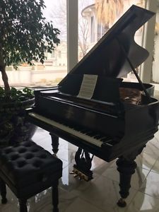 steinway & Sons Baby Grand Piano - Model B Ebony Satin Victorian Heirloom #50848