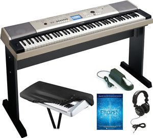 Yamaha YPG-535 88 Portable Electronic Keyboard with Headphones, Dust Cover and S