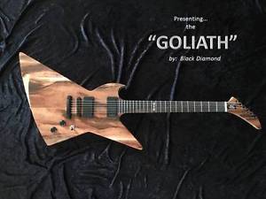 Explorer styled"GOLIATH"(cosmetic blem)Guitar Korina+cs Blk Diamond