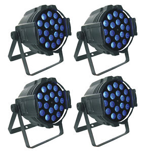 4/pack Zoom Par Can 18 x 15W RGBWA UV 6in1 LEDs 10° - 60° Beam par stage light