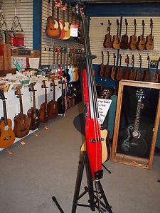 STAGG EDB-3/4 TR Upright Electric Double Bass Trans Red w/ Custom Stand Included