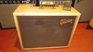 Vintage Orig 1960 Gibson GA-8T Electric Guitar Amplifier White Tolex w/ Tremolo