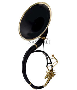 black laquered brass polished sousaphone for sale with free carry bag + mouth pc
