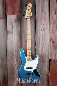 Fender® Standard Jazz Bass 4 String Electric Bass Guitar RW FB Lake Placid Blue