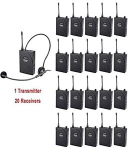 EXMAX UHF-938 Professional UHF Wireless Tour Guide System for Tour Guiding,