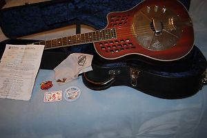 National RARE Reso-Phonic Wocket (#5) Wooden Rocket Guitar w/Hotplate