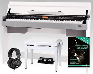PIANO DIGITAL ELECTRONICO 88 TECLAS 210 ESTILOS 3 PEDALES BANQUETA AURICULARES