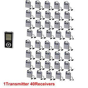 65-115MHz FM Wireless RadioTour Guide System for Translation,Church,Train 1T40R