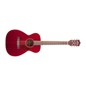 Guild M-120E Concert Acoustic-Electric Guitar Rosewood Board Cherry Red + Case