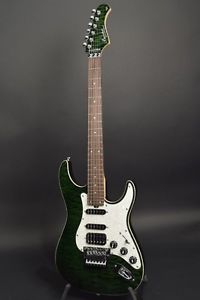 BACCHUS  / GC-007 R/CB Green w/soft case Free shipping Guiter From JAPAN
