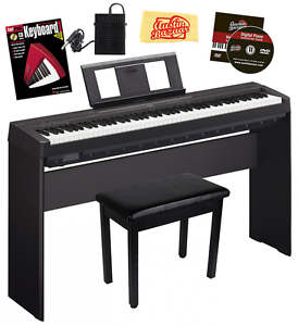 Yamaha P-45 Digital Piano Bundle with Yamaha L-85 Stand, Furniture-Style Bench,