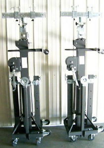 Pair Global Truss ST 180 Heavy Duty Crank Stands ST180 w/ STSB-006 Adapters!