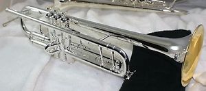 1977 SILVER BACH STRADIVARIUS TRUMPET GOLD WASH BELL 134606