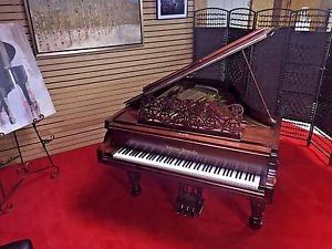 VICTORIAN ART CASED EMERSON GRAND PIANO-COMPLETE RESTORATION! Steinway Bench