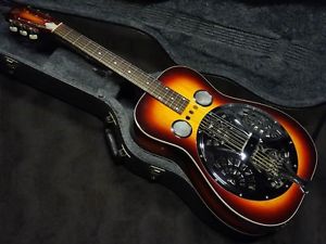 Dobro Model60 Round Neck Sunburst w/hard case F/S Guiter Bass From JAPAN #X1032