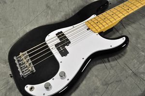 FENDER USA AMERICAN STANDARD PRECISION V BLACK MAPLE Used Bass Guitar F/S