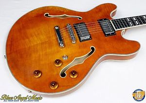 Eastman T59V Thinline Varnish Amber w/HSC, Factory Relic'd, Jazz/59 P'up! #39146
