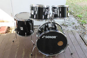 Vintage 80's Sonor Phonic Drum Set. 22,13,14,16. "Black"