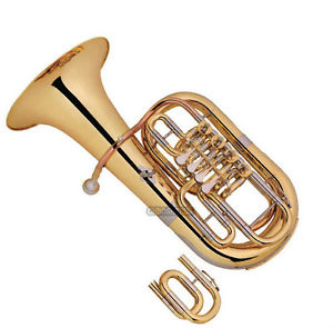 Professional Rotary valve C/Bb Keys Euphonium 4 Keys Horn Gold Finish with Case