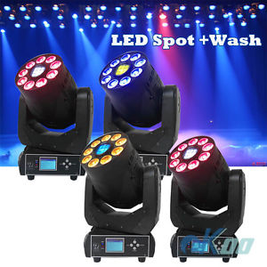 4Units 75W LED Spot + 9*12W Wash Moving Head Stage Light DJ Disco Party American