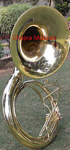 Sousaphone 25 Bell 3 Valves "CHOPRA" Shinning Brass Carring Bag n M/P Free
