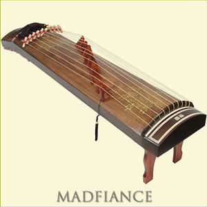 Ajaeng Korean zither with strings tranditional musical instrument twisted silk