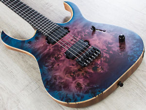Mayones Duvell Elite 6 Electric Guitar Ebony Board Trans Purple Blue Burst Satin