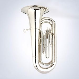 ☆ Perfect ☆ 2017 Silver Plated TUBA HORN Bb 3 Monel Piston + Case + Mouthpiece