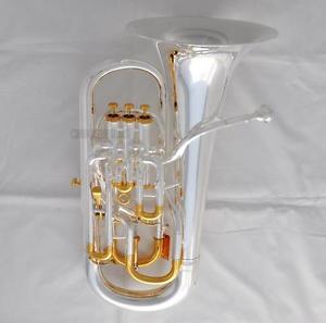 Professional Trigger Compensating Euphonium Bb Horn Silver Gold Finish new Case