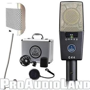 AKG C414XLS Studio Condenser Mic FREE Post Audio ARF-42 Acoustic Room Filter NEW