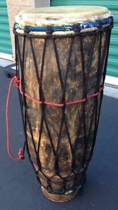 Antique Haitian Ibo drum hand-made Haiti folk instrument performance quality