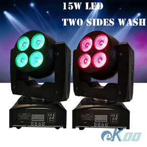 2 Units 15W LED Two Sides Wash Moving Head Stage Light DJ Club Party American