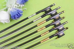 10PCS Top Carbon Fiber Violin Bow 4/4 Gold thread plaid Straight balance #1238