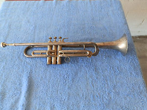 1930"S VINTAGE C G CONN LTD 40 B VOCALBELL PROFFESSIONAL SILVER TRUMPET,NICE !!!