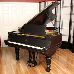 BEAUTIFUL STEINWAY AND SONS EBONY  GRAND PIANO MODEL C FLOWER POT