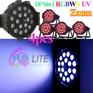 ZOOM Up-Lighting Full Color LED Par Can Party Stage Light 18LEDs 6IN1 RGBWA UV