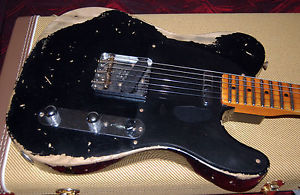 2017 Fender 1952 Telecaster Heavy Relic CS Handwound PU's Black Only 6lbs 6oz!