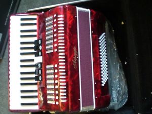 Akkordeon ARPEGGIO 96 - 96 Bass - rot - Koffer - Gurte