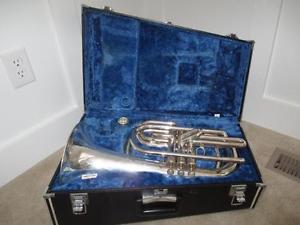 Yamaha YBH-301M Silver Marching Baritone Horn 301 M W/ Case Very Nice