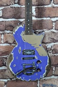 Margasa Joker Electric Guitar w/Bigsby Purple Les Paul Junior Relic Style