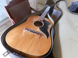 60'S THE GRAMMER GUITARCO. S-20 BIRDS EYE MAPLE ACOUSTIC/ELECT GUITAR NEEDS WORK